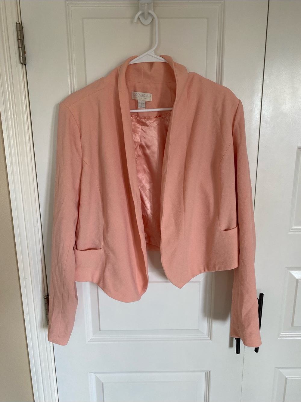 Forever 21 Peach Blush Open-Front Blazer